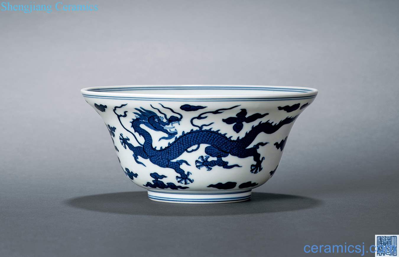 Qing daoguang Blue and white YunLongWen or bowl