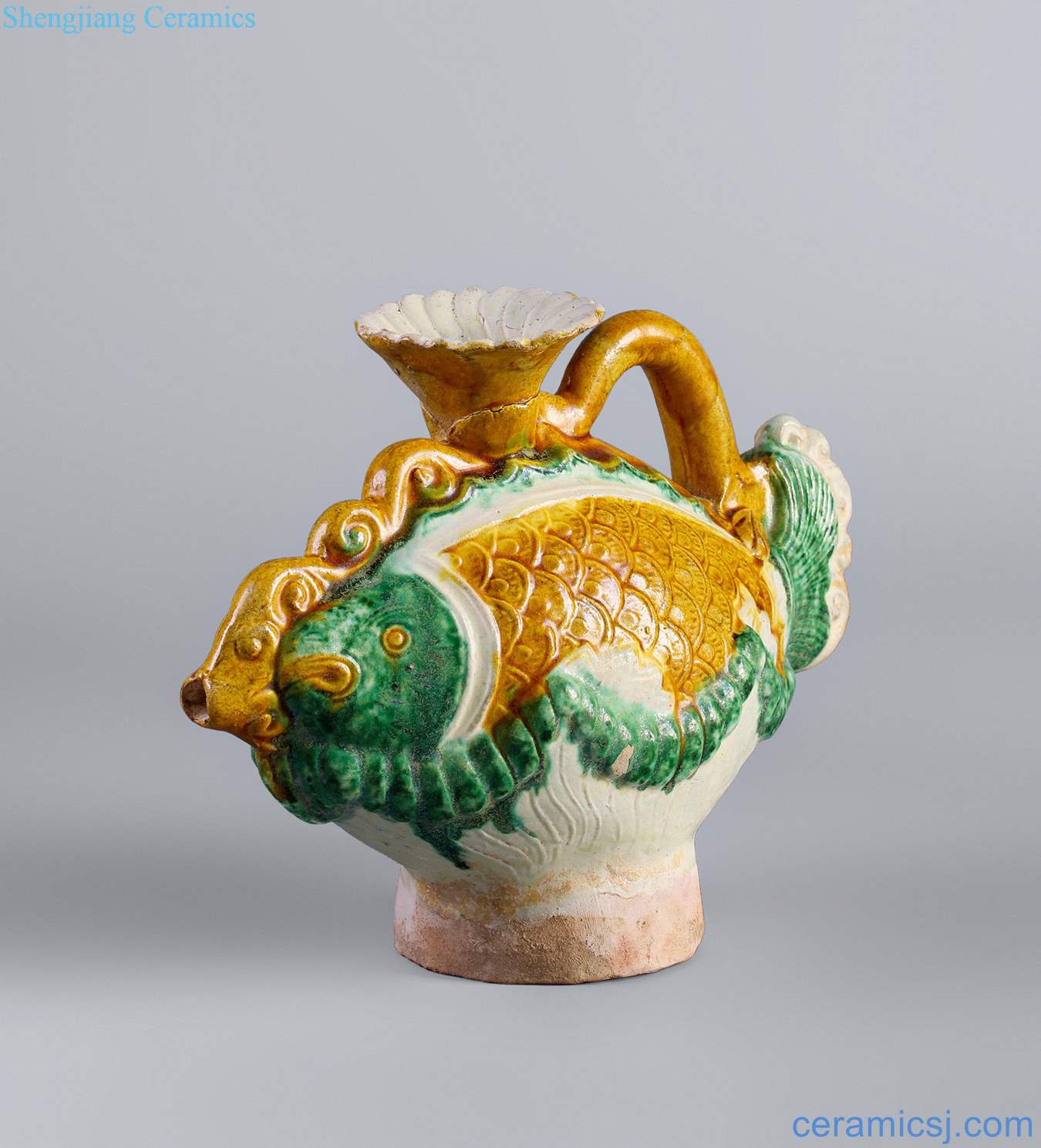 Liao (916-1125), three-color fish pot