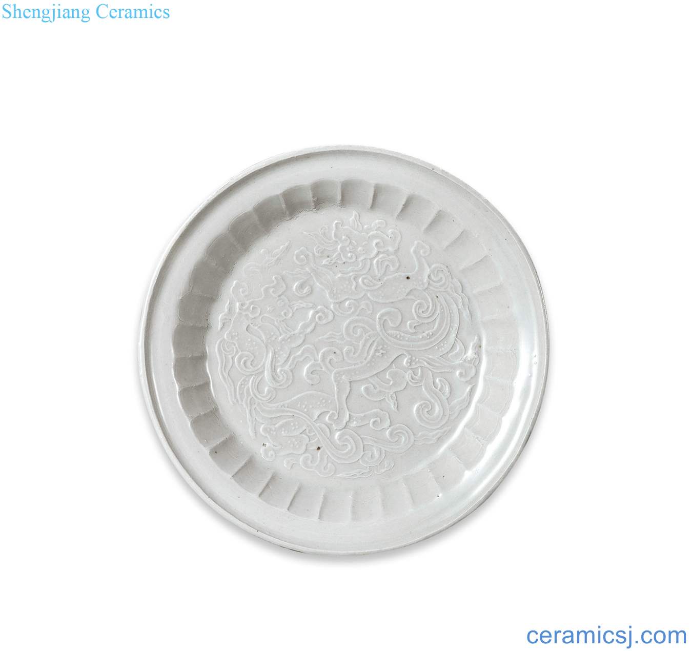 Gold/song kiln stamps flower tray