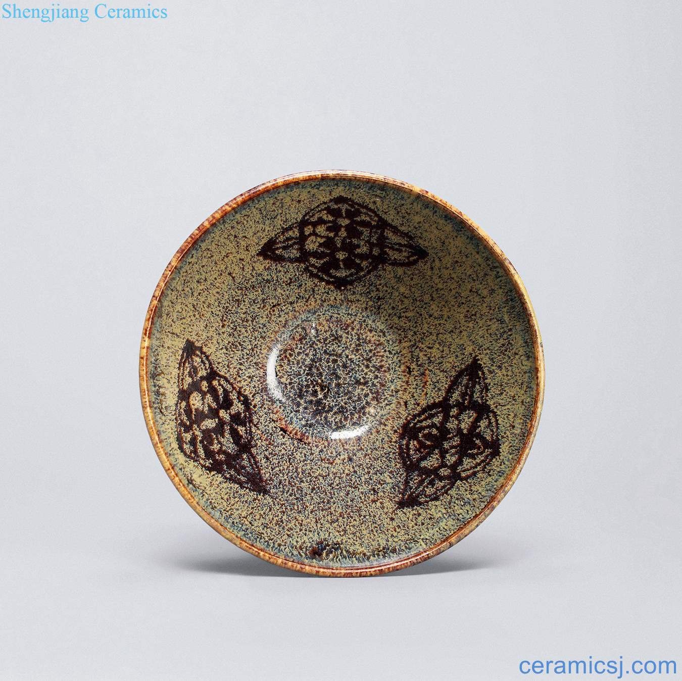 The southern song dynasty (1127-1279), jizhou kiln black glaze partridge spot paper-cut decal bowl