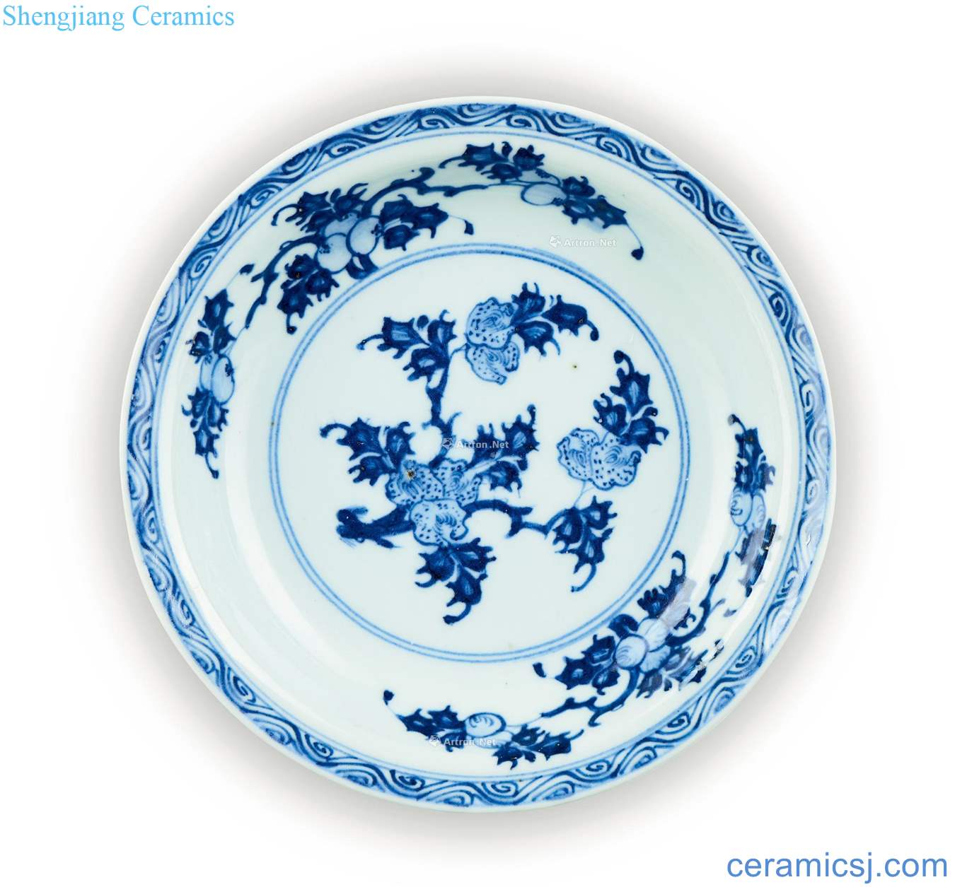 Blue and white "sanduo" qing yongzheng disc