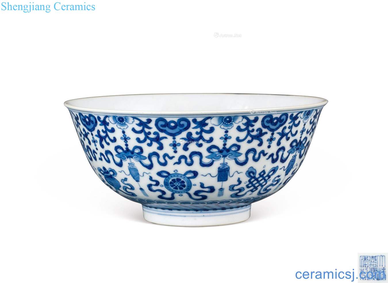 Qing jiaqing Blue and white sweet green-splashed bowls