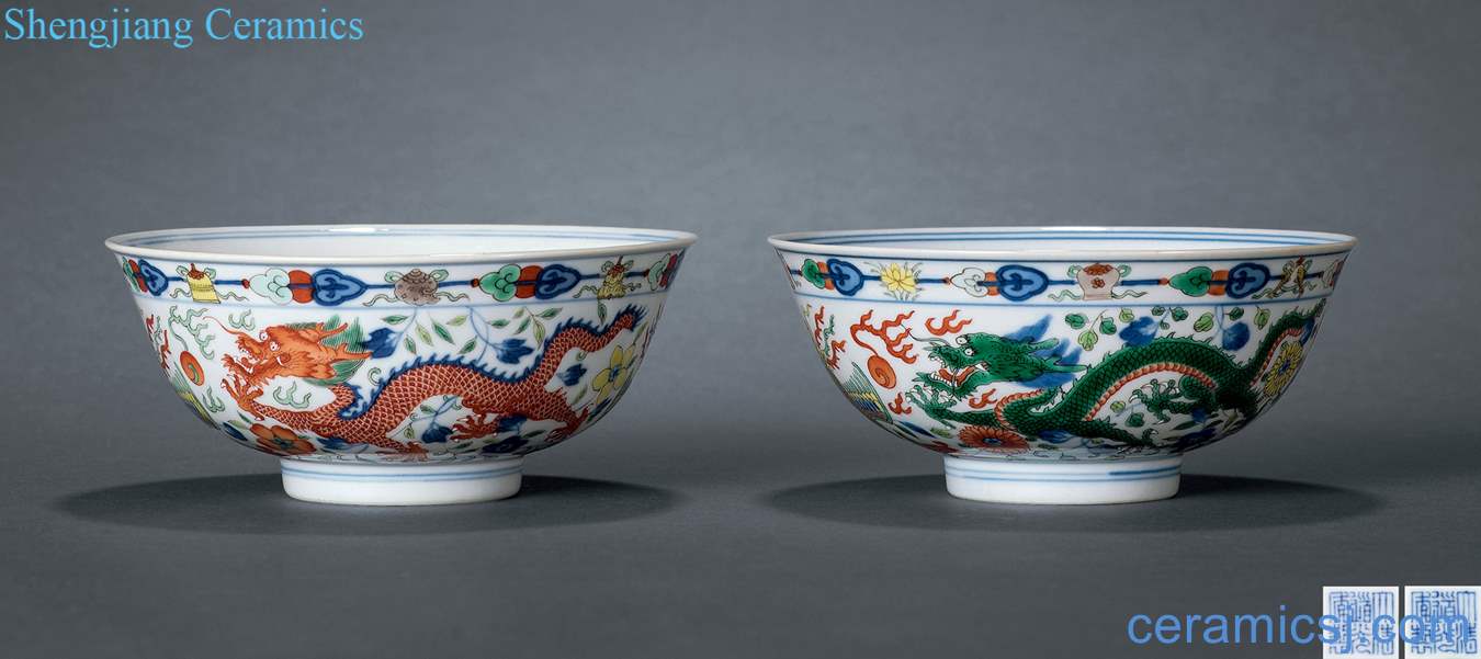 Qing daoguang Colorful longfeng ChengXiang bowl (a)