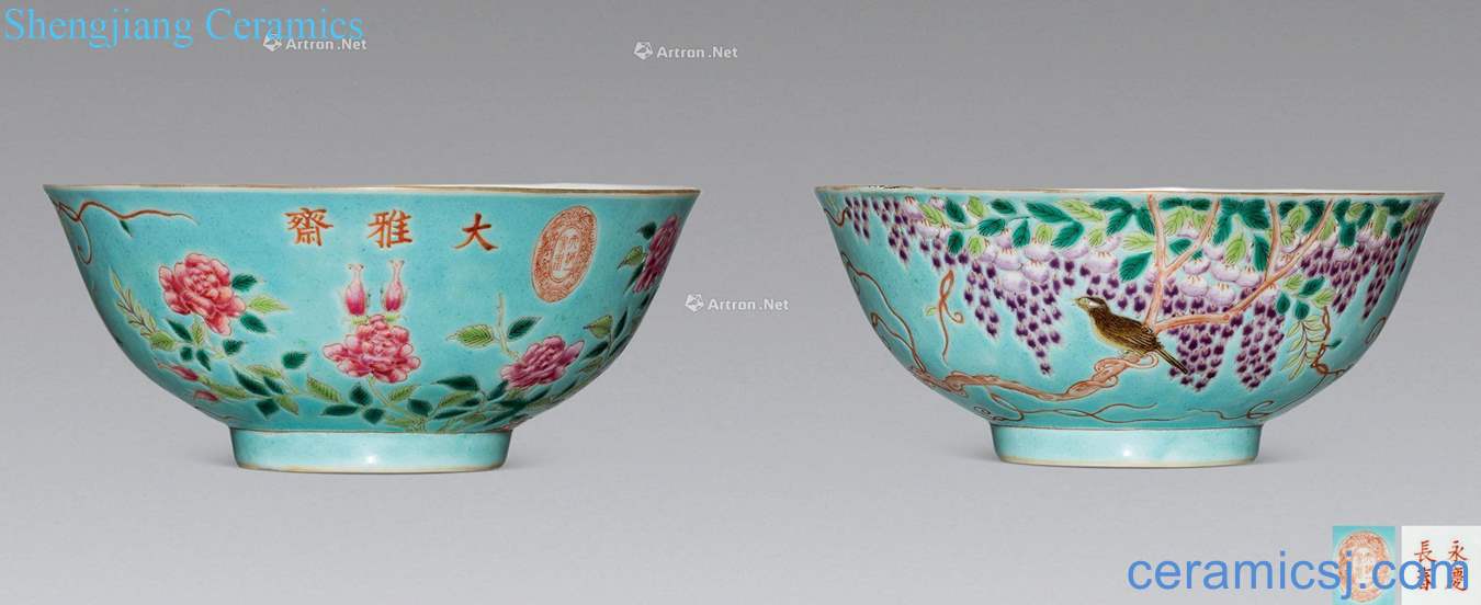 Qing guangxu Great lent famille rose flower bowls