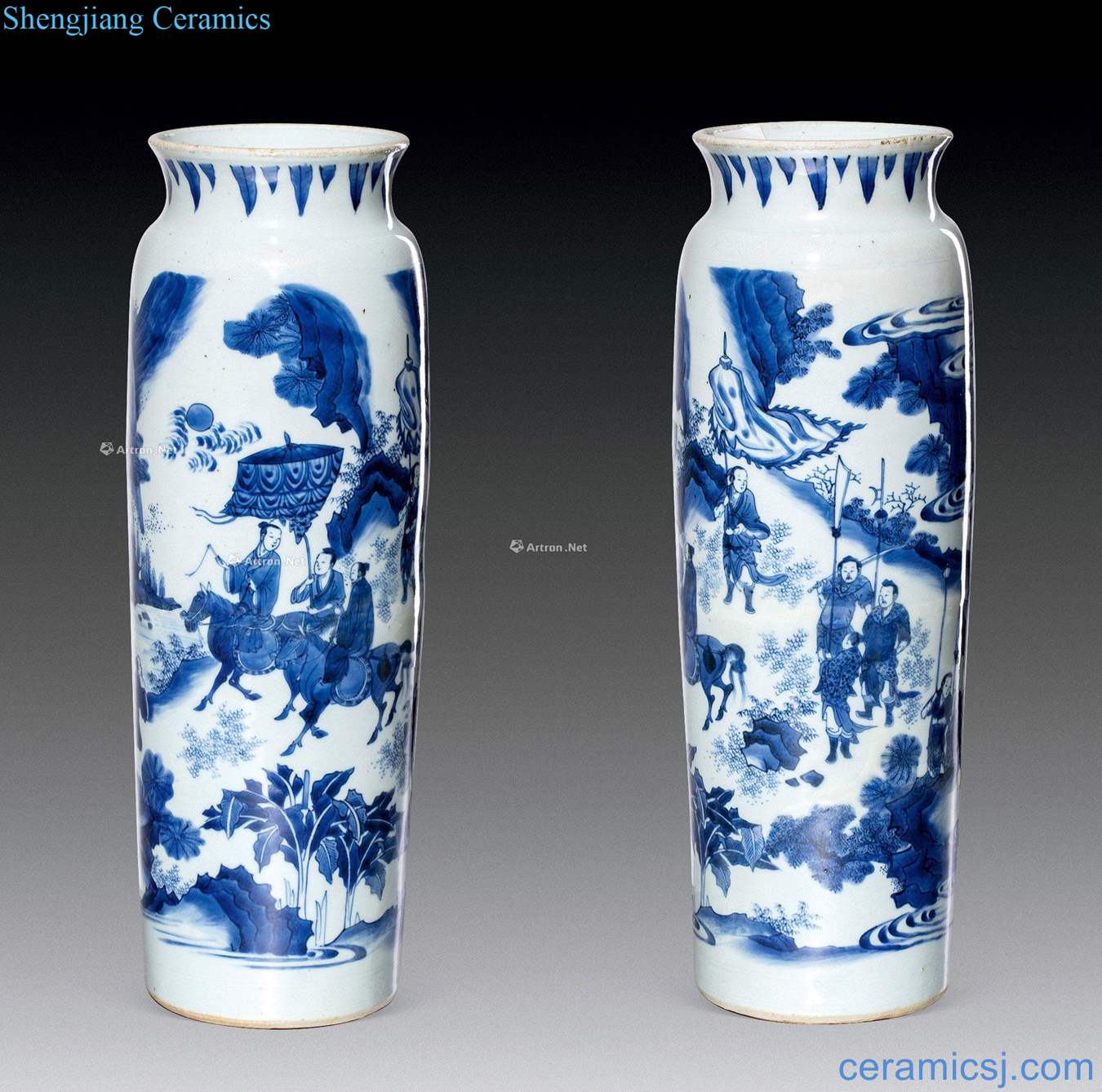 Ming chongzhen Blue and white war drum