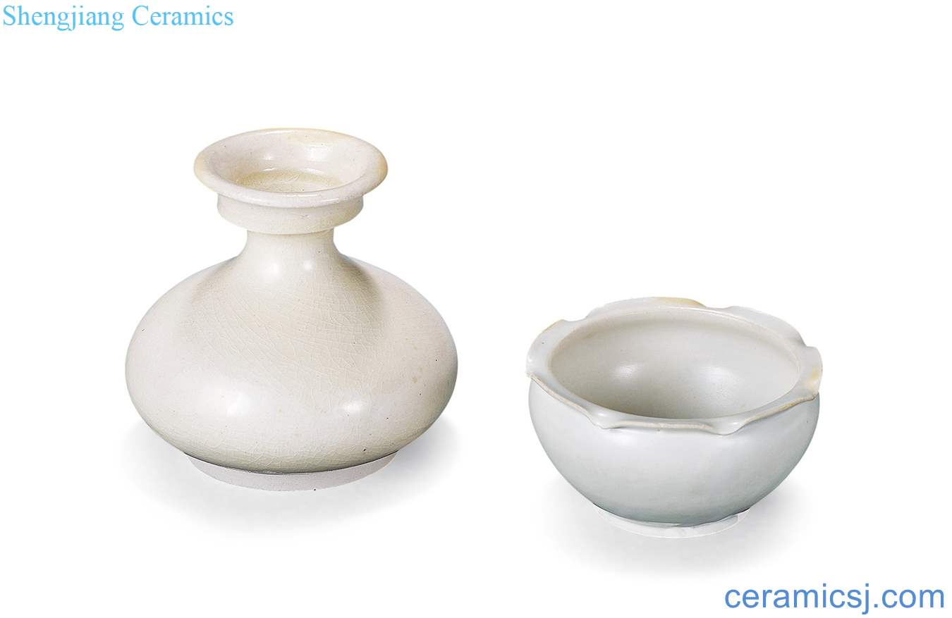 Tang/song white glazed pot craft flower bowl