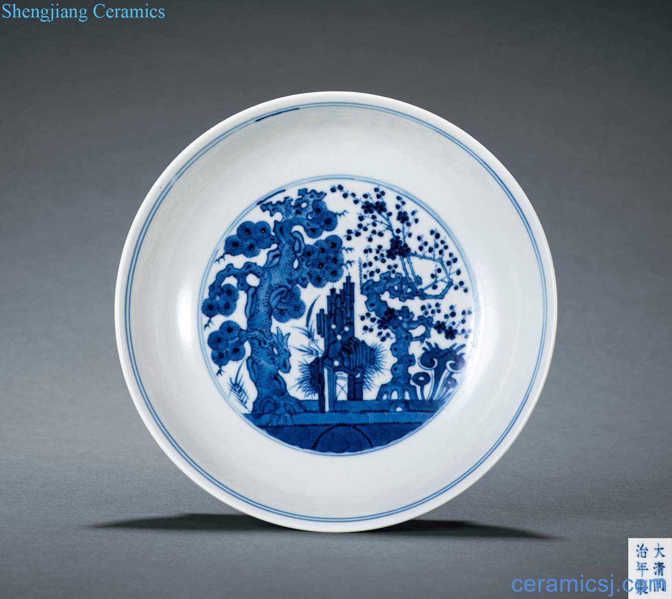 dajing Blue and white, poetic plate