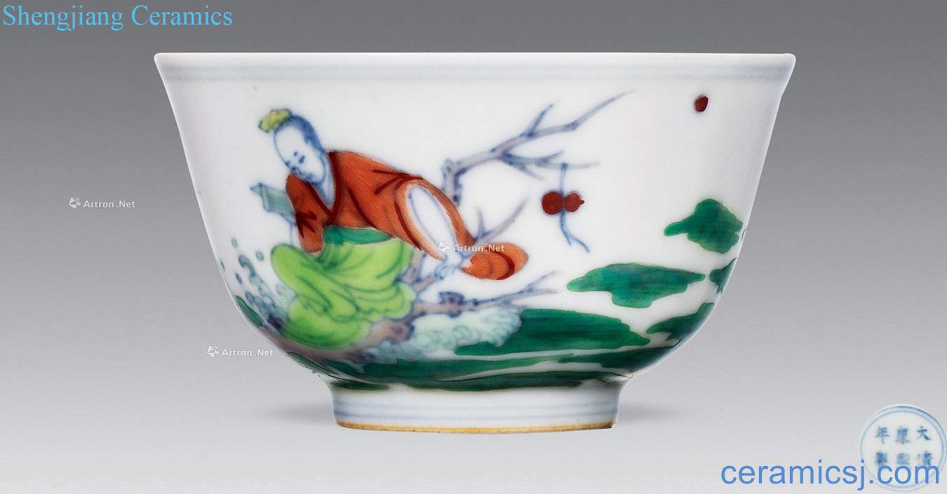 The qing emperor kangxi Bucket color fairy take if grain cup