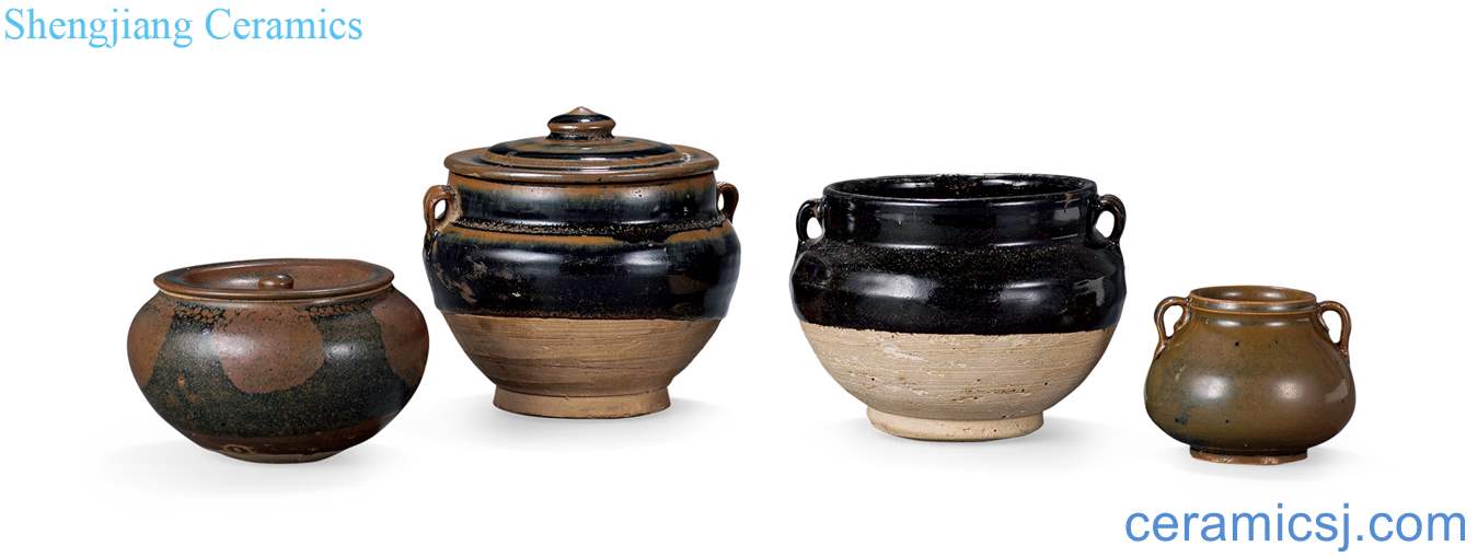 Gold/yuan Black glaze and sauce pot (a set of four)