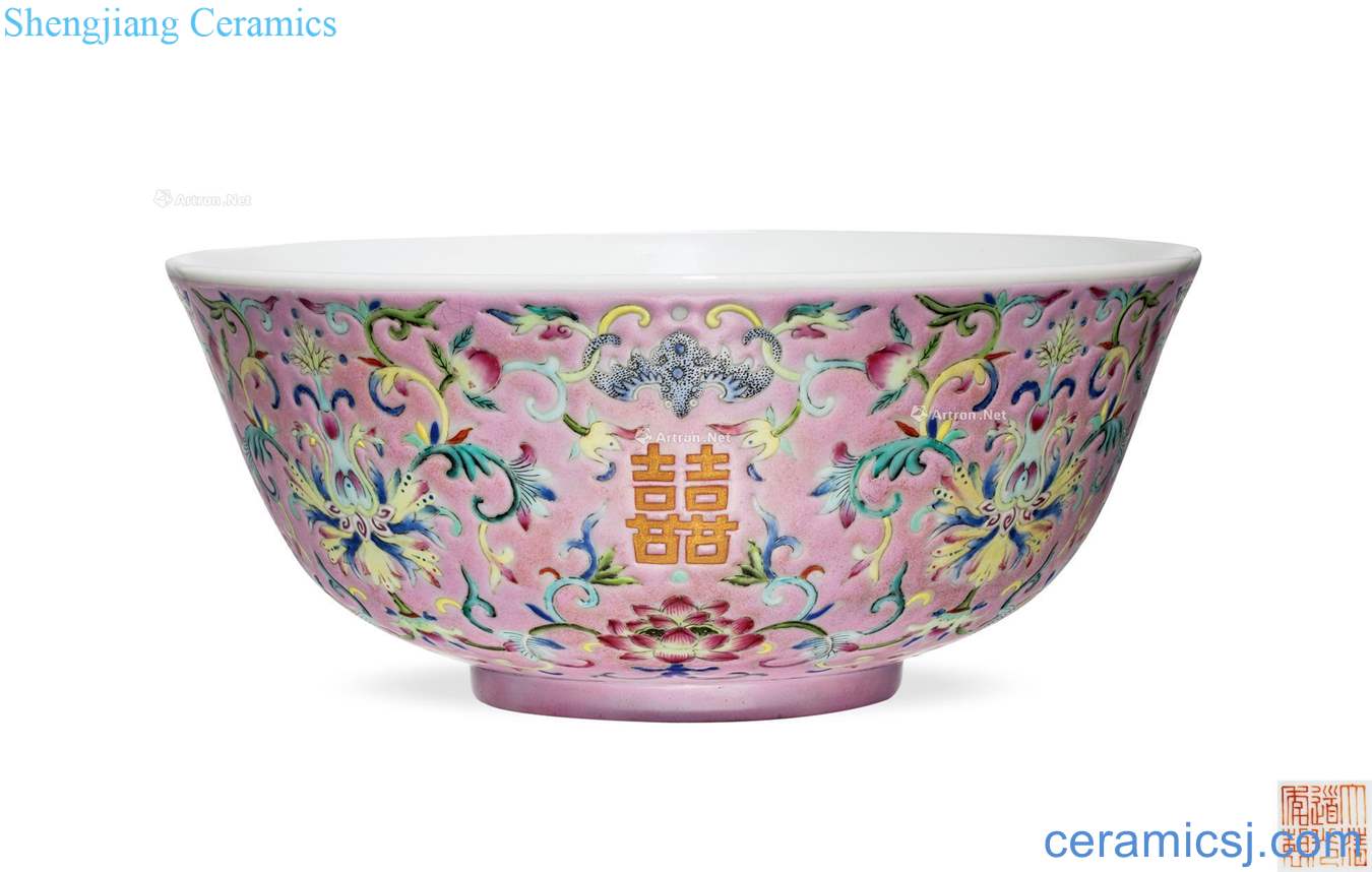 Clear light pastel paint flowers happy character bowl