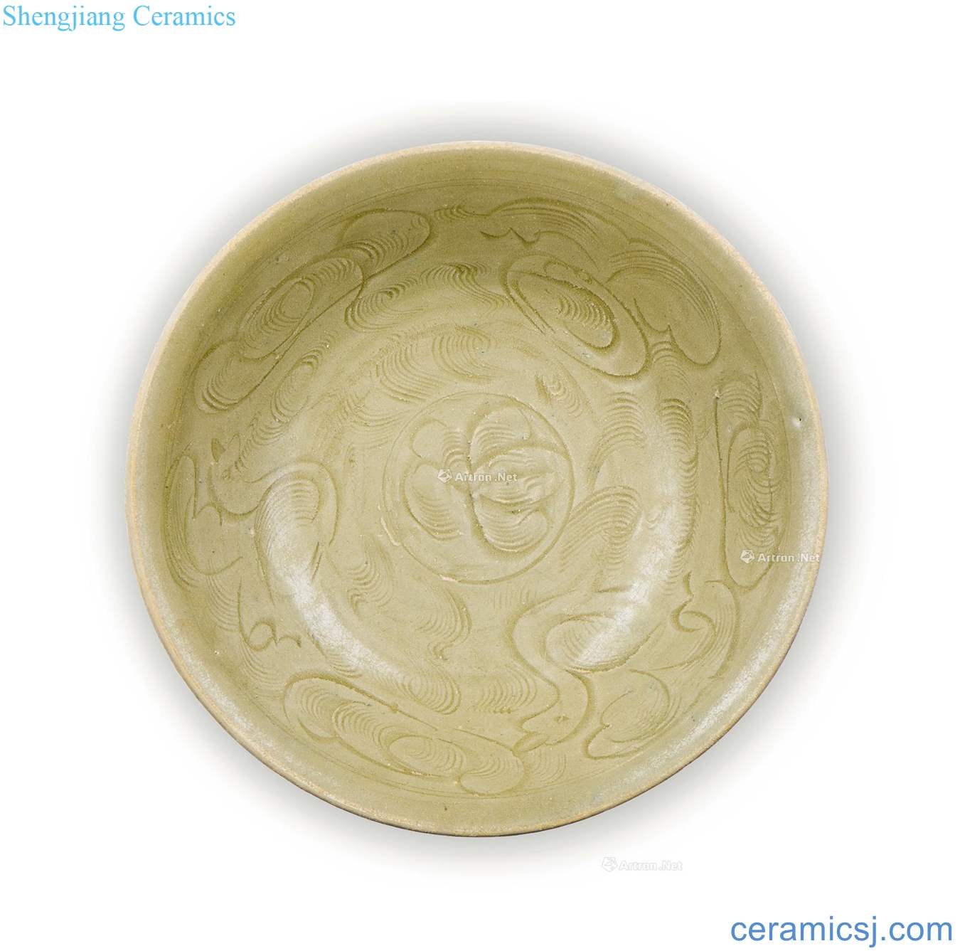 Northern song dynasty Longquan celadon hand-cut lines bowl "duck"