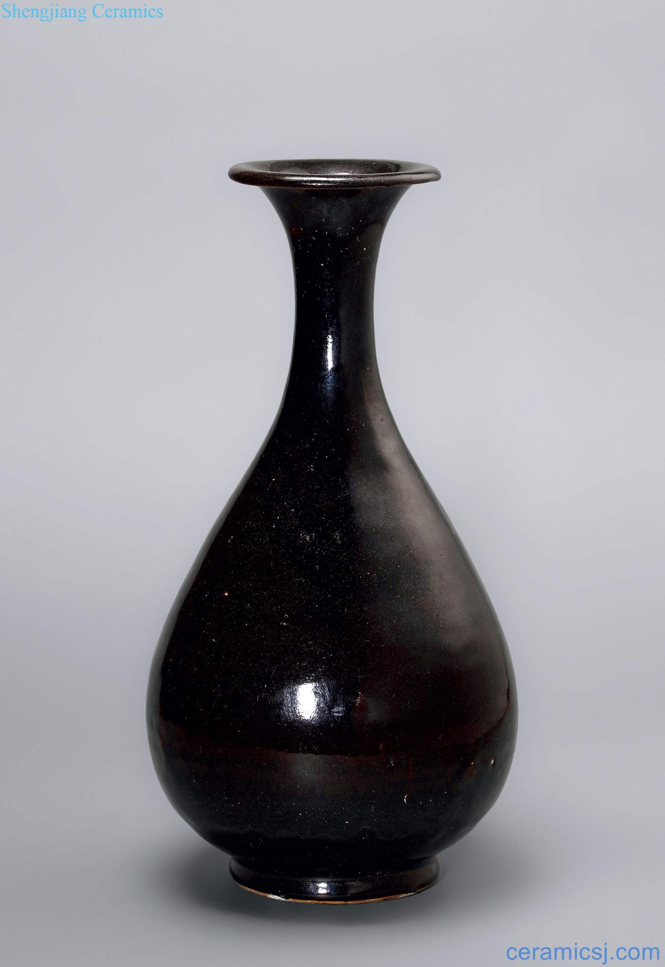 Yuan (1271-1368) magnetic state kiln black glaze okho spring bottle