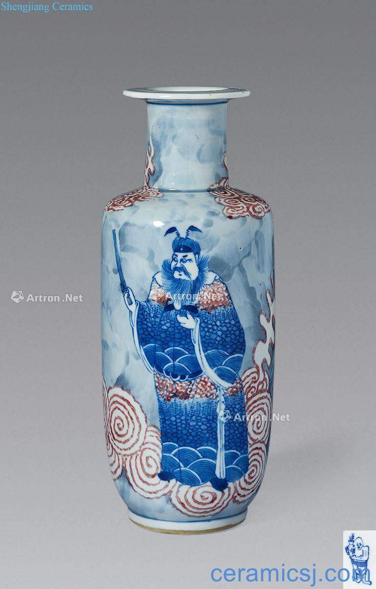 Qing porcelain bottle youligong doors of characters