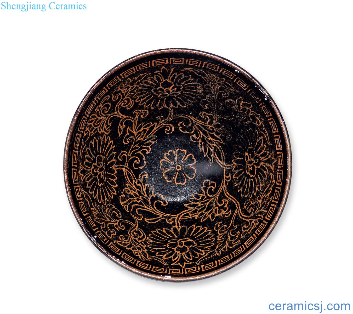 The southern song dynasty Jizhou kiln painting flower bowls