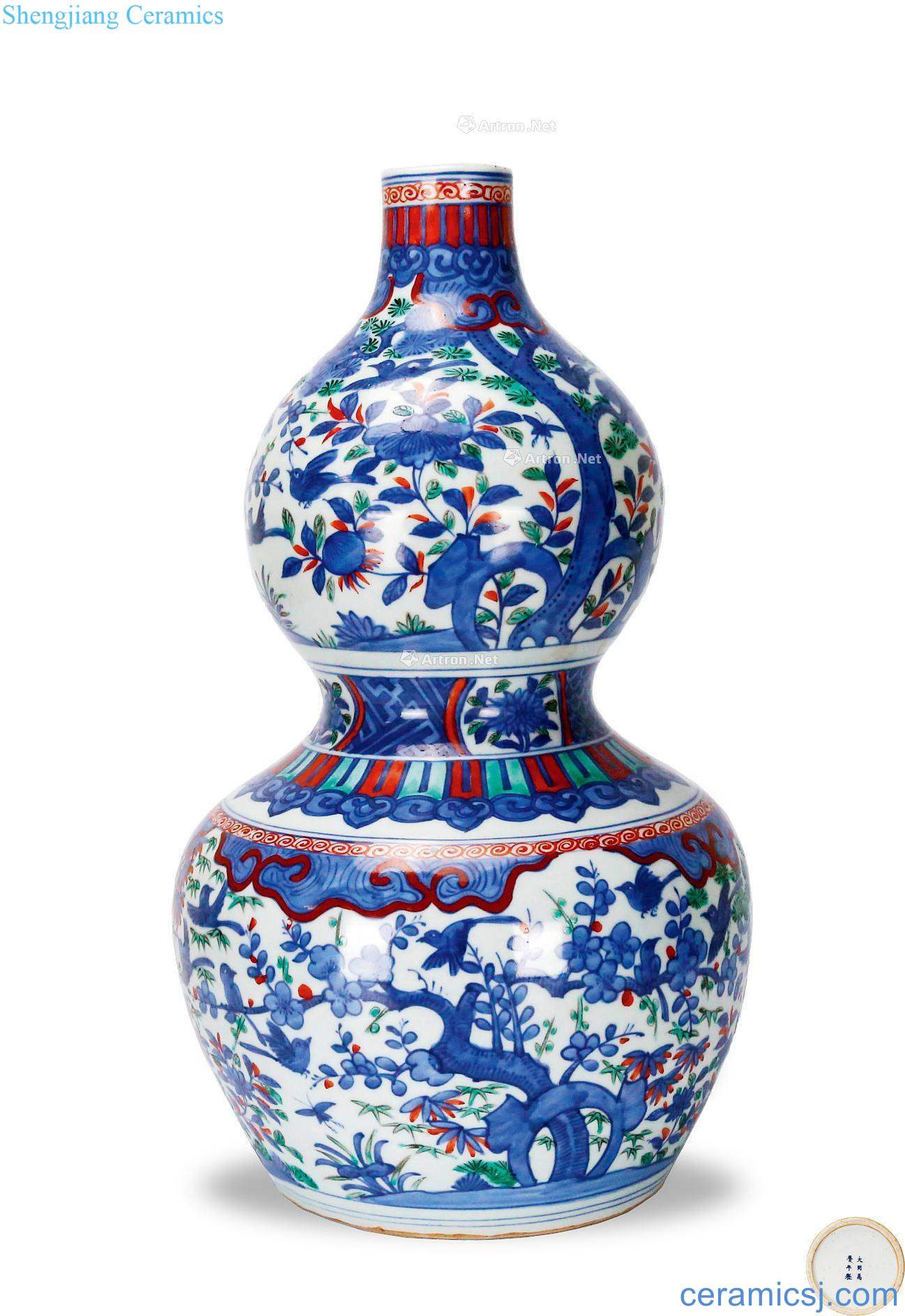 Ming wanli Blue and white gourd bottle