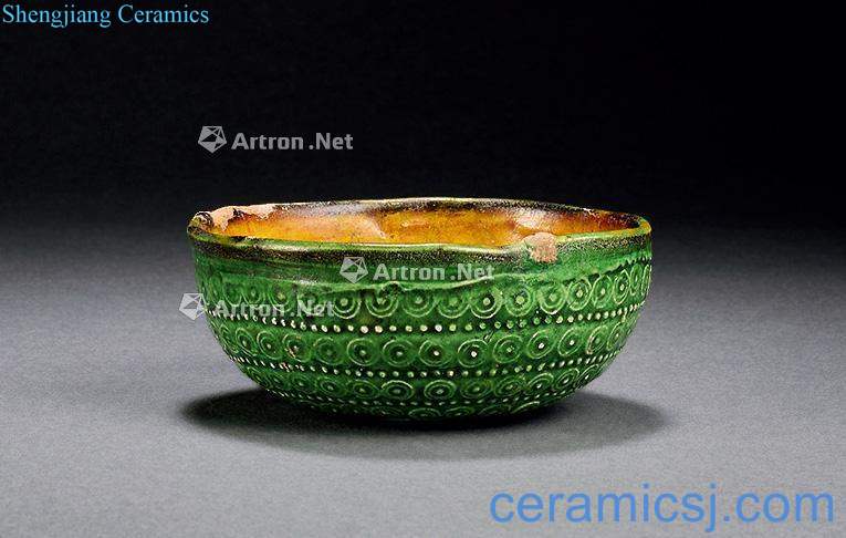 The tang dynasty Three-color yellow green glaze little Portland