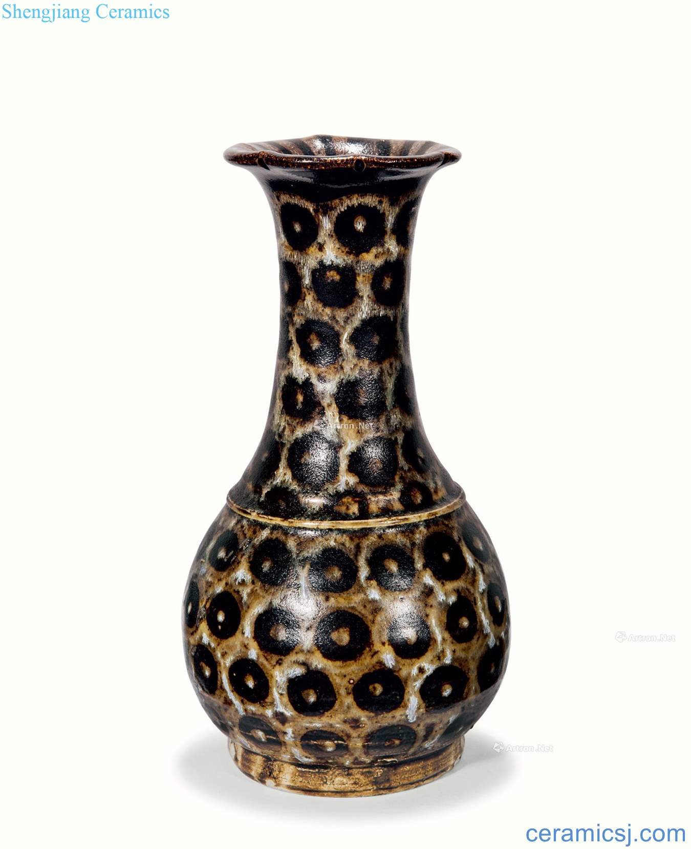The southern song dynasty jizhou kiln leopard speckle flower goddess of mercy bottle mouth