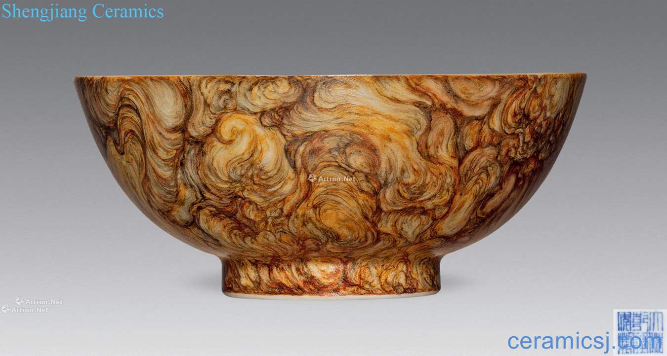 Qing qianlong pastel imitation stone bowl