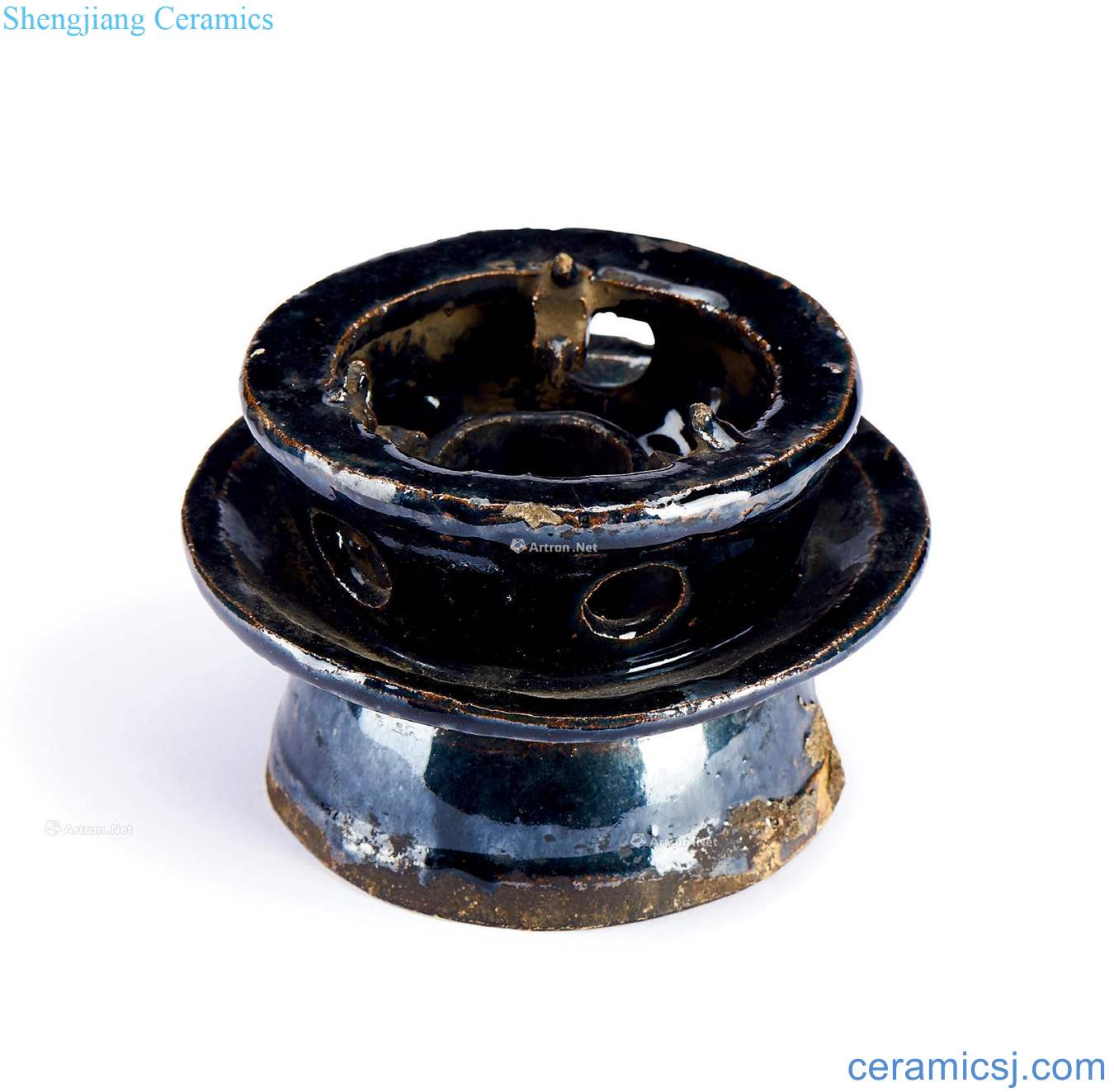 The song dynasty Shanxi magnetic state kiln black glaze candlestick