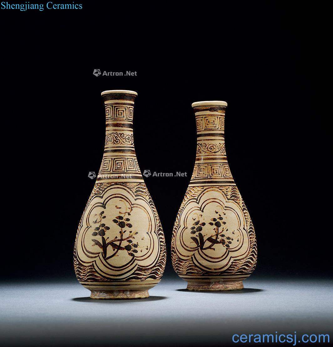 The song dynasty Jizhou kiln white with black flower gall bladder (a)