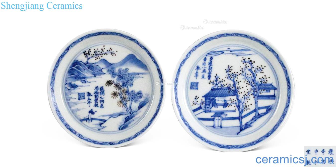 Qing dynasty blue-and-white youligong plate (a)