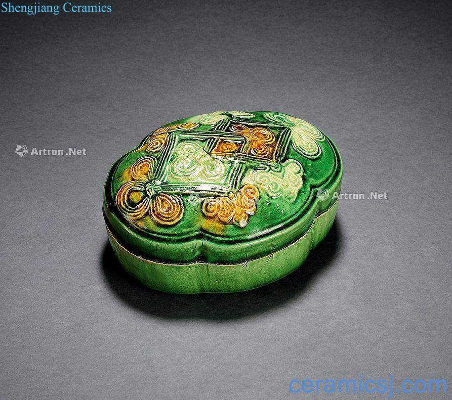 The song dynasty Three-color printing box green glaze