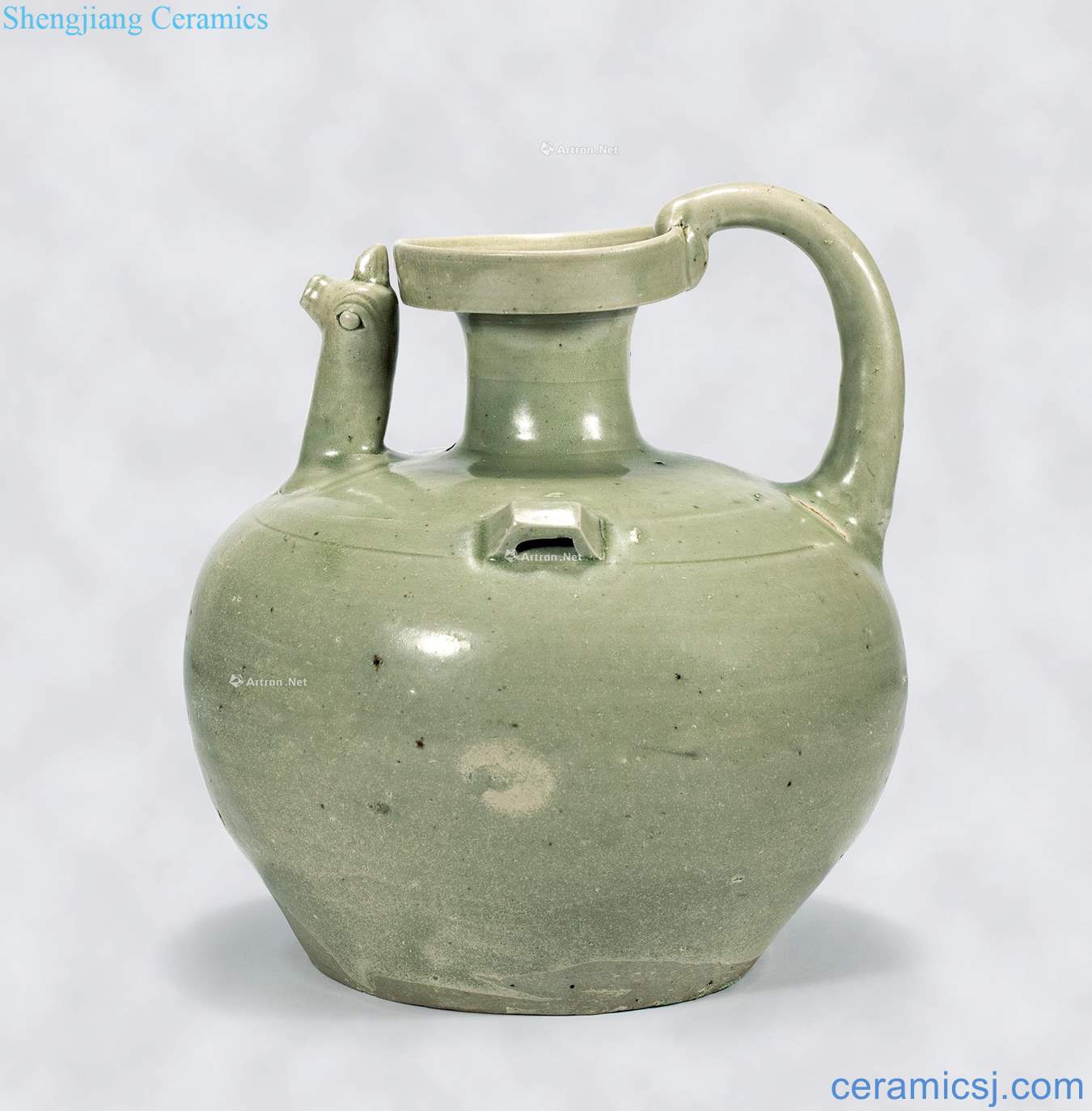 Jin dynasty Green glaze tail of pot