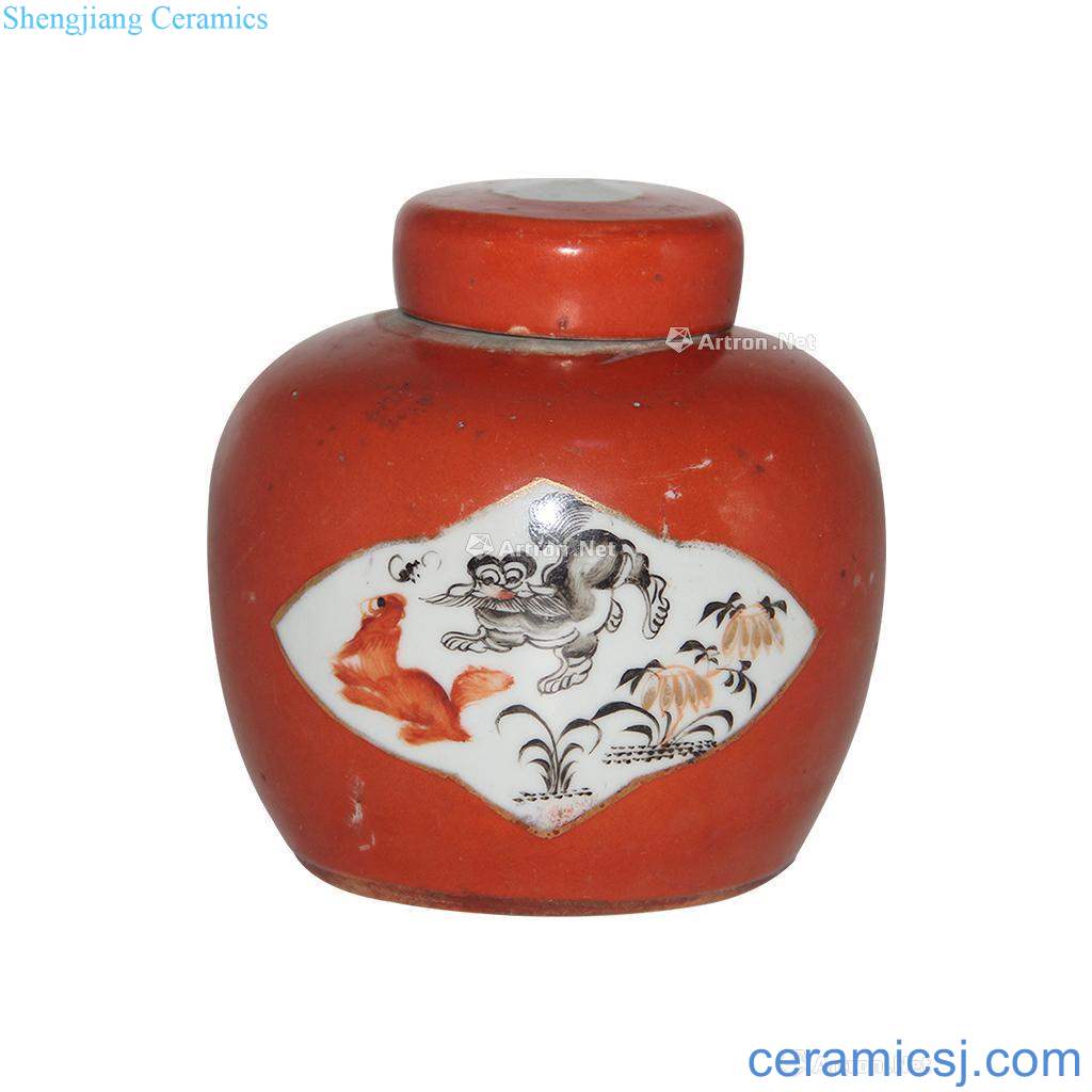 In the qing dynasty alum red color ink tank