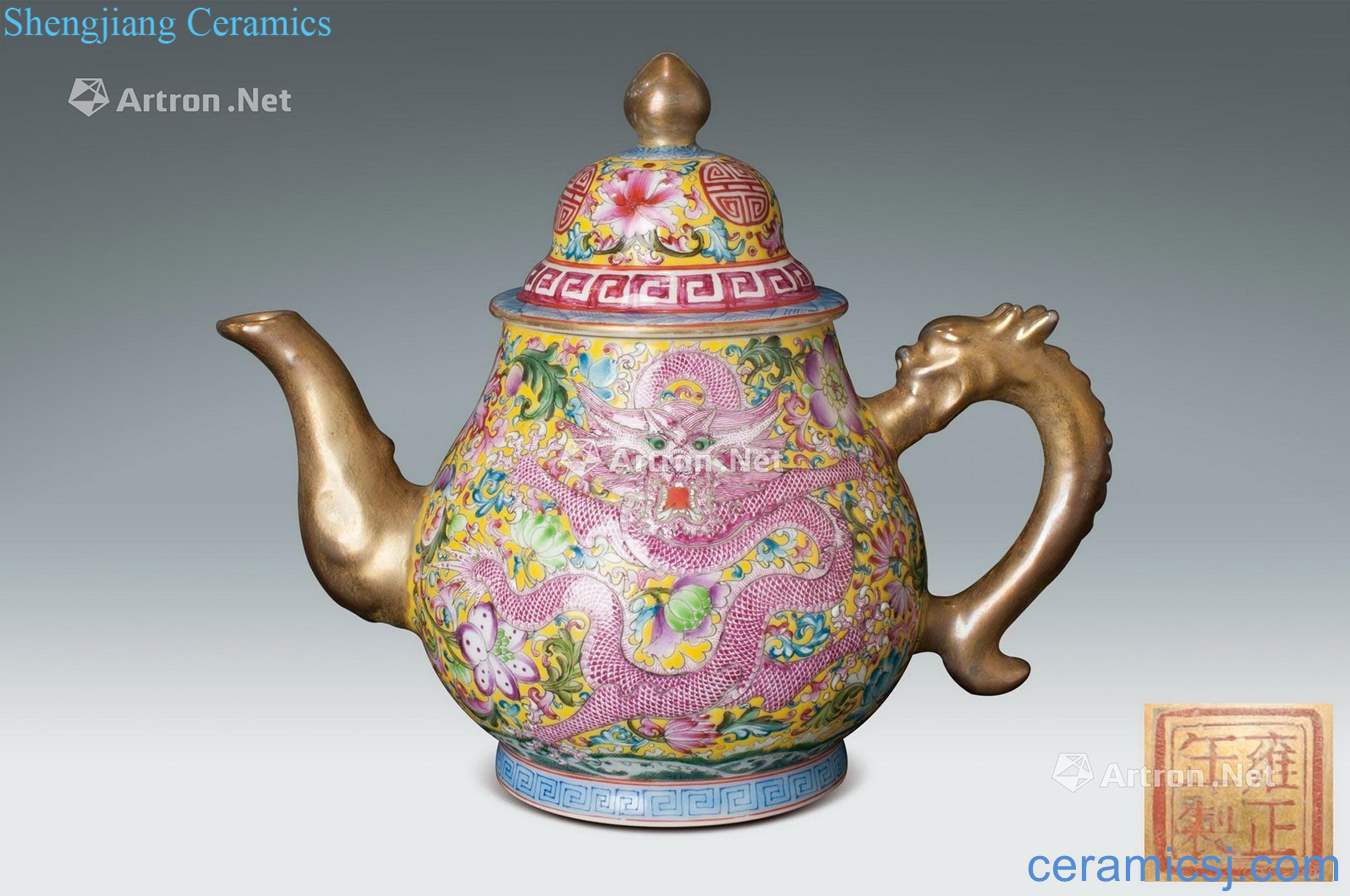 Clear pastel ewer longfeng pattern