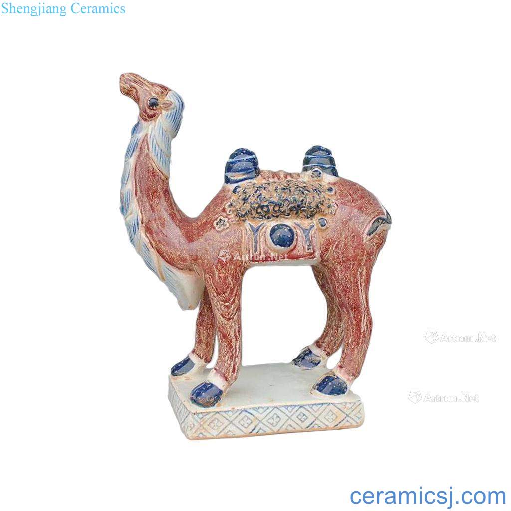 yuan Blue and white youligong camel statues