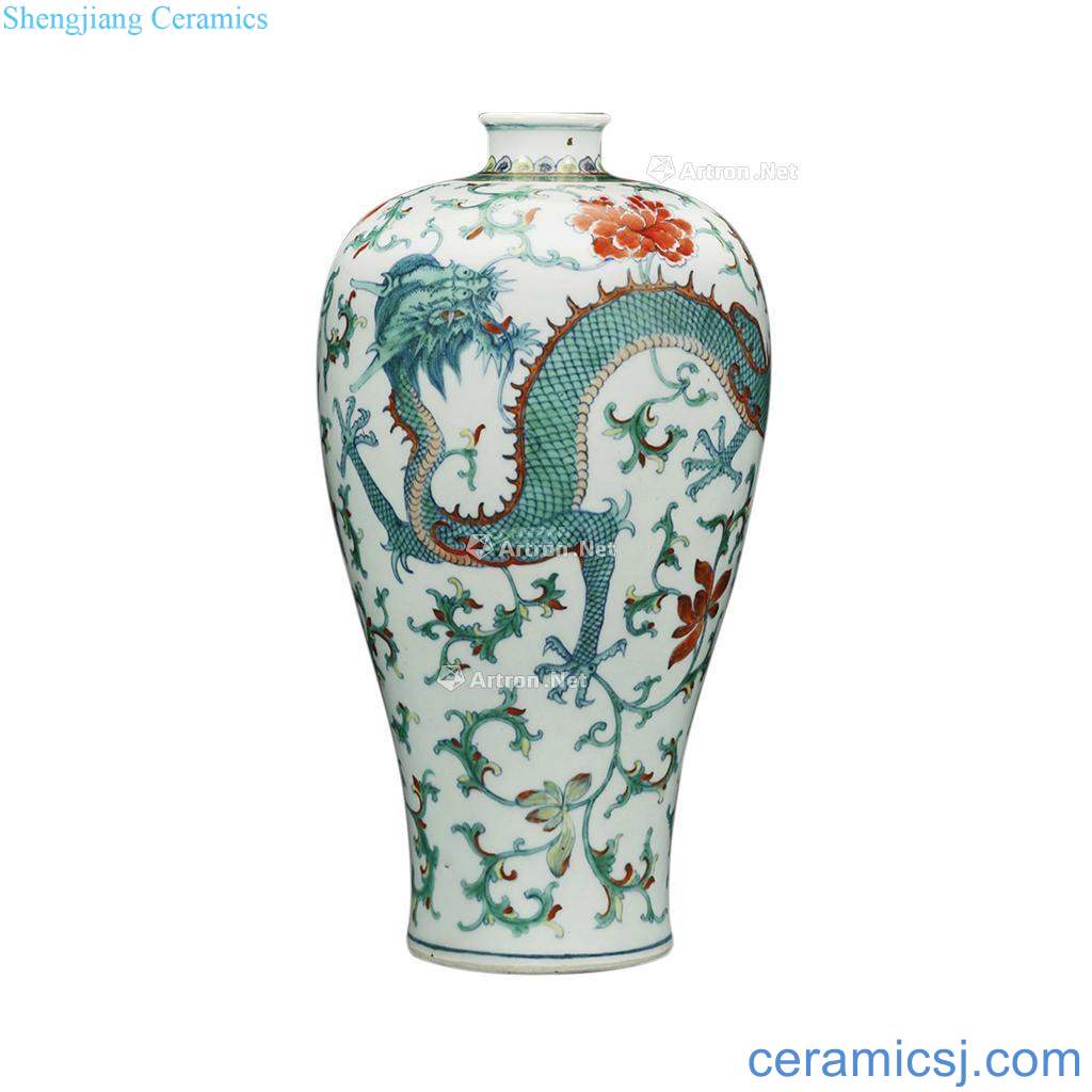 Clear color bucket wear 18th century take longfeng grain mei bottle