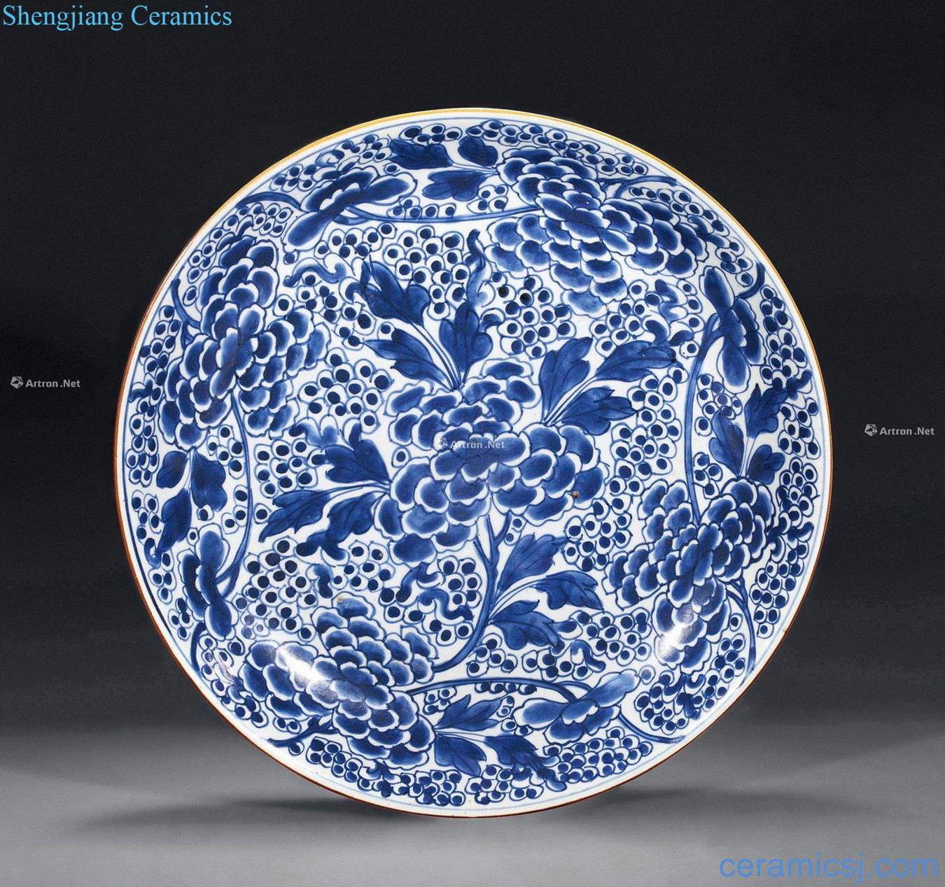 Qing dynasty blue and white flower grain market