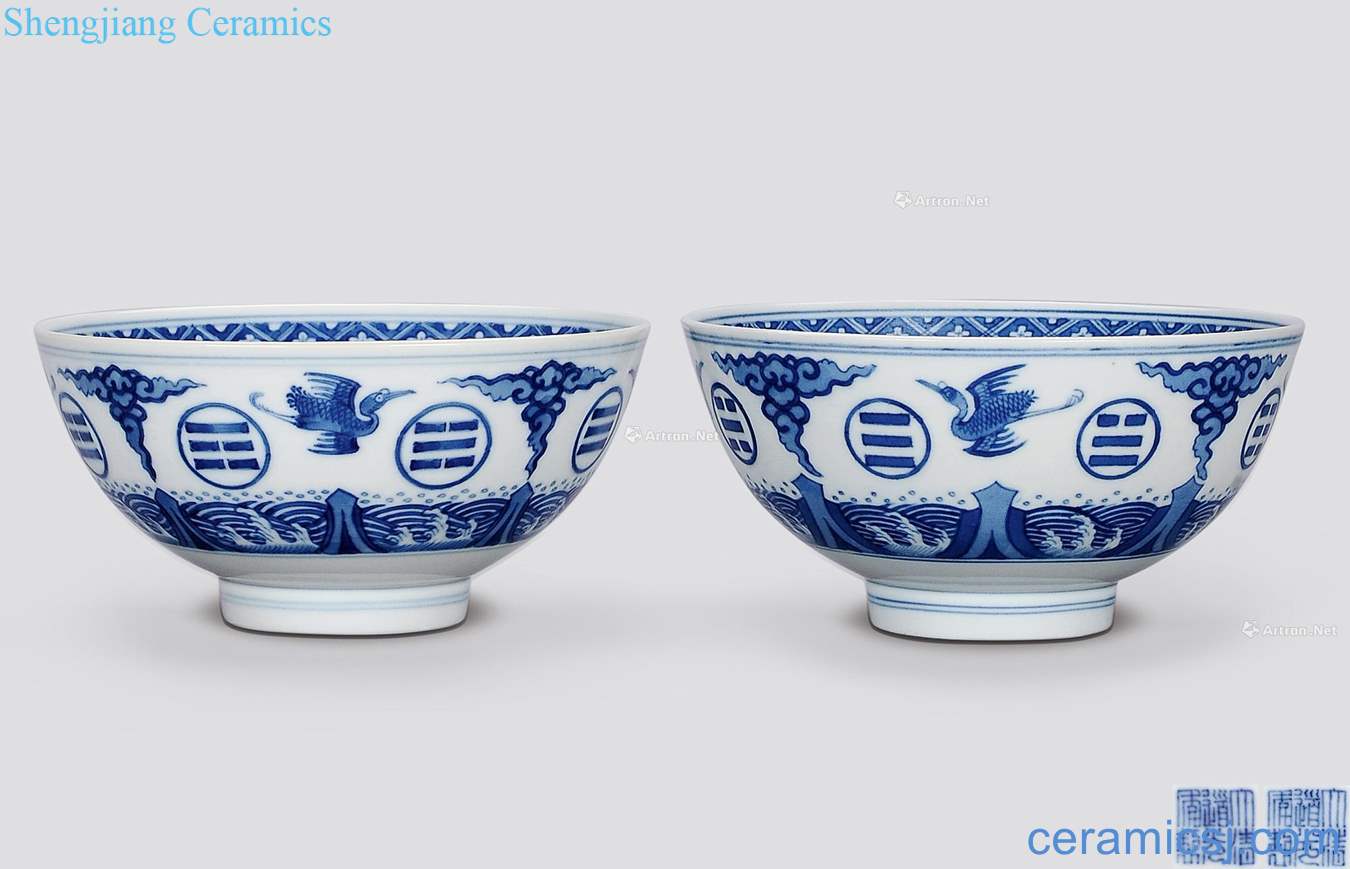 Qing daoguang Blue and white gossip James t. c. na was published green-splashed bowls (a)