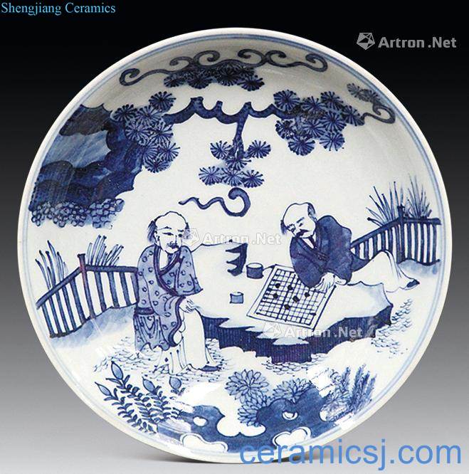 Ming wanli Blue and white characters disc
