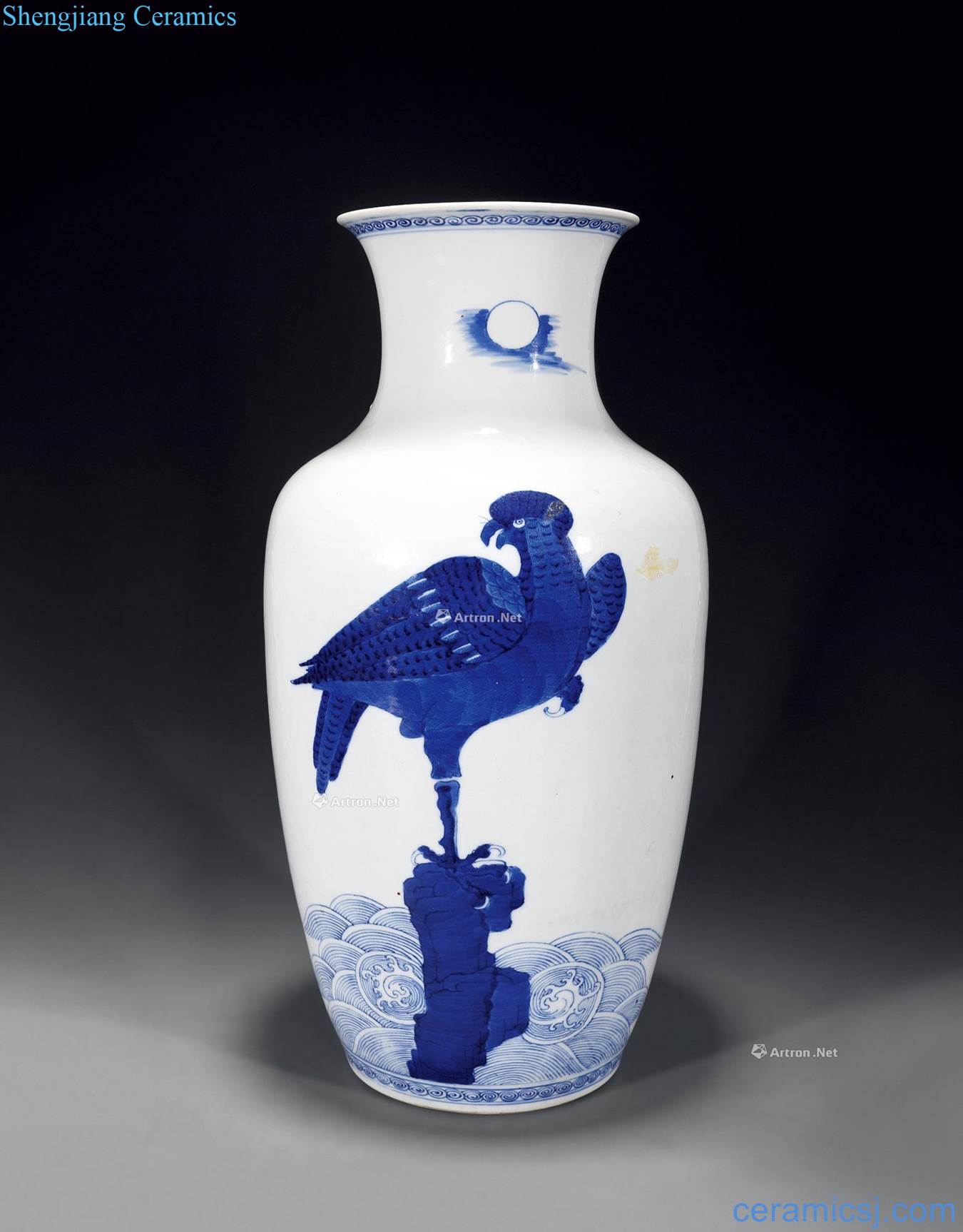 Qing dynasty blue and white dominated big bottle