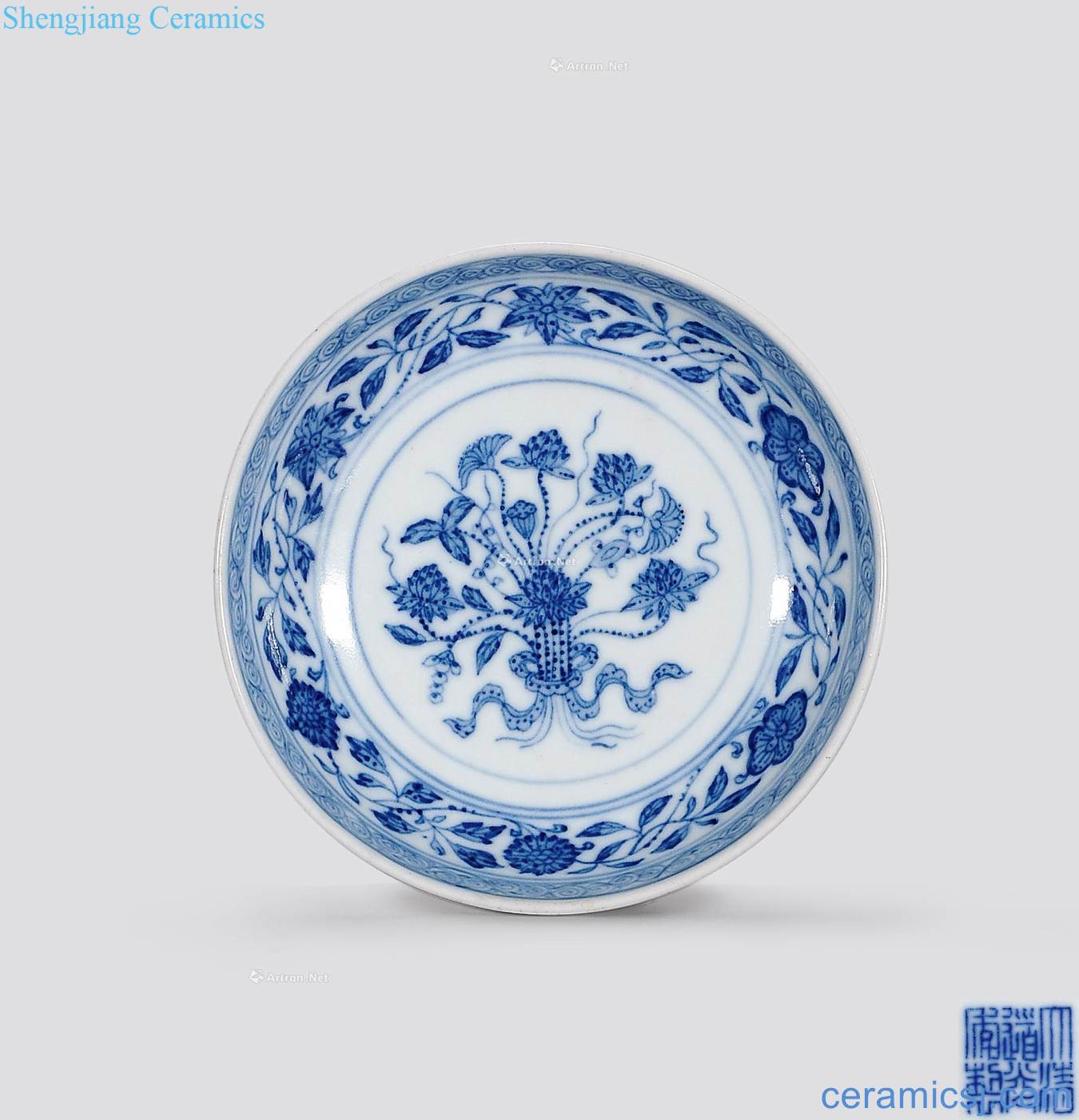 Qing daoguang Blue on a small dish