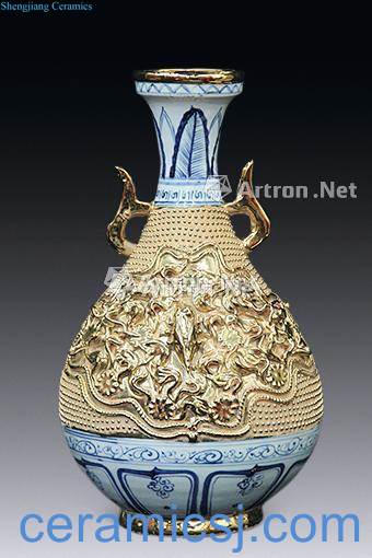 With the yuan dynasty blue and white gold