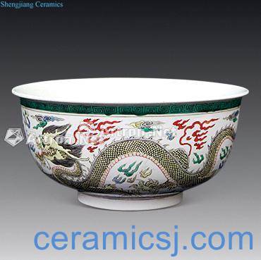 Qing qianlong pastel ssangyong's bowl