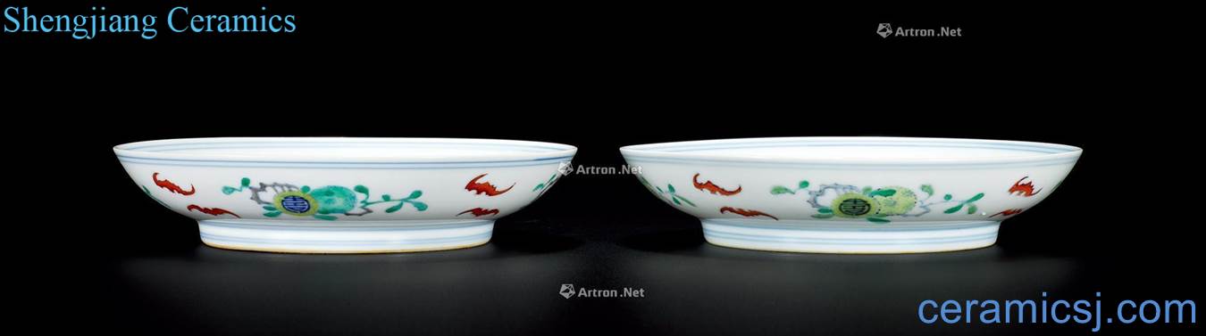 Qing yongzheng bucket color fukuyama ShouHai tray (a)