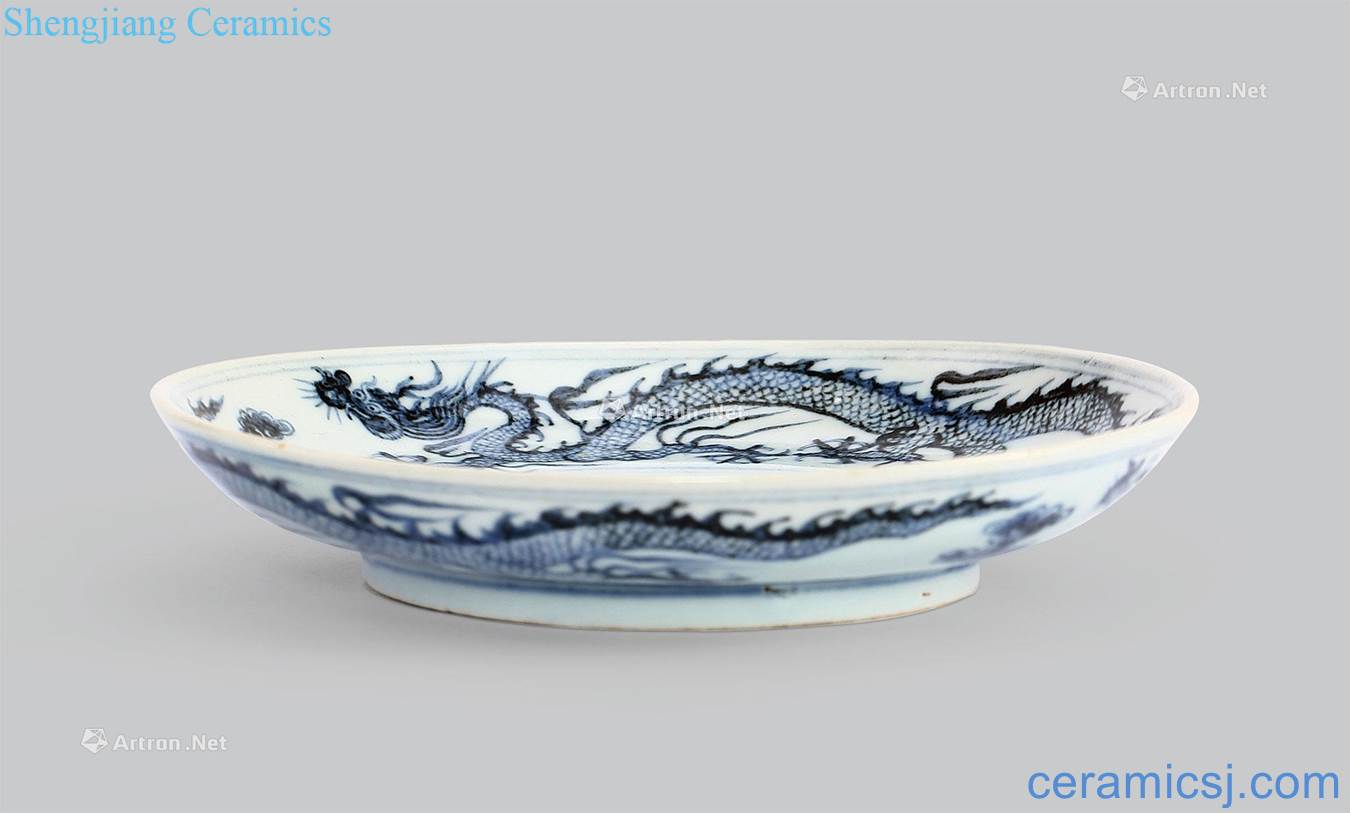 Ming hongwu Blue and white dragon disc