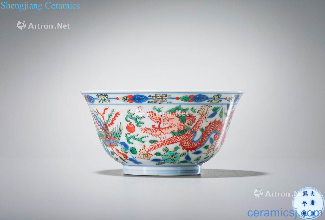 The qing emperor kangxi Colorful longfeng grain small bowl