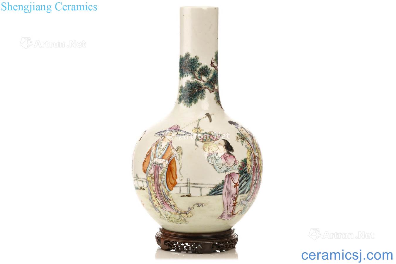 Qing dynasty in the 19th century the flask pastel characters