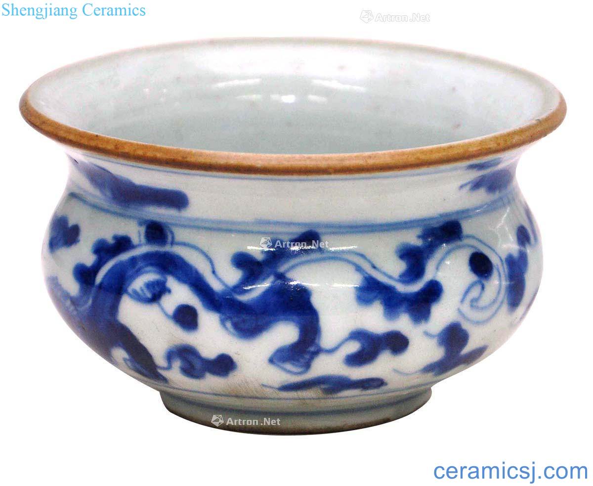 Qing guangxu Blue and white incense burner