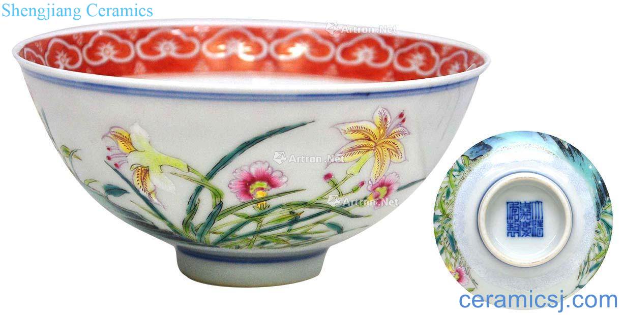 Qing jiaqing famille rose bowl of sanqing grain