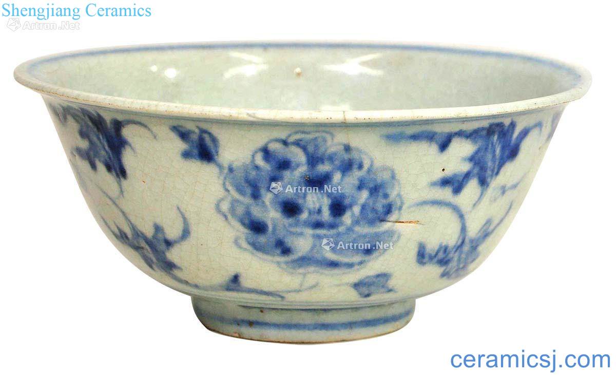 Ming Blue and white flowers bowl
