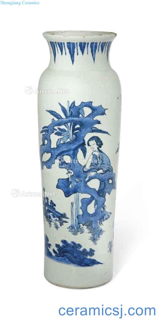 The late Ming dynasty Stories of blue and white figure bottles