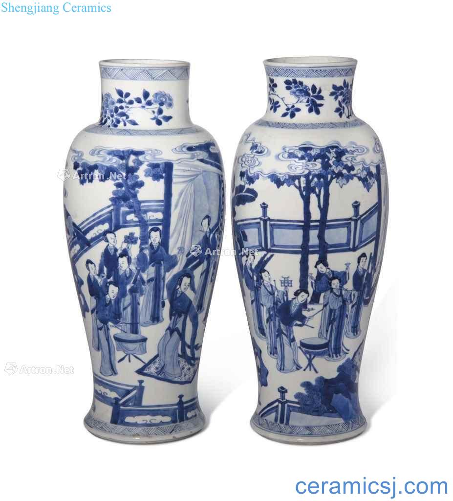 Stories of the qing emperor kangxi porcelain figure bottles of a group (or two)