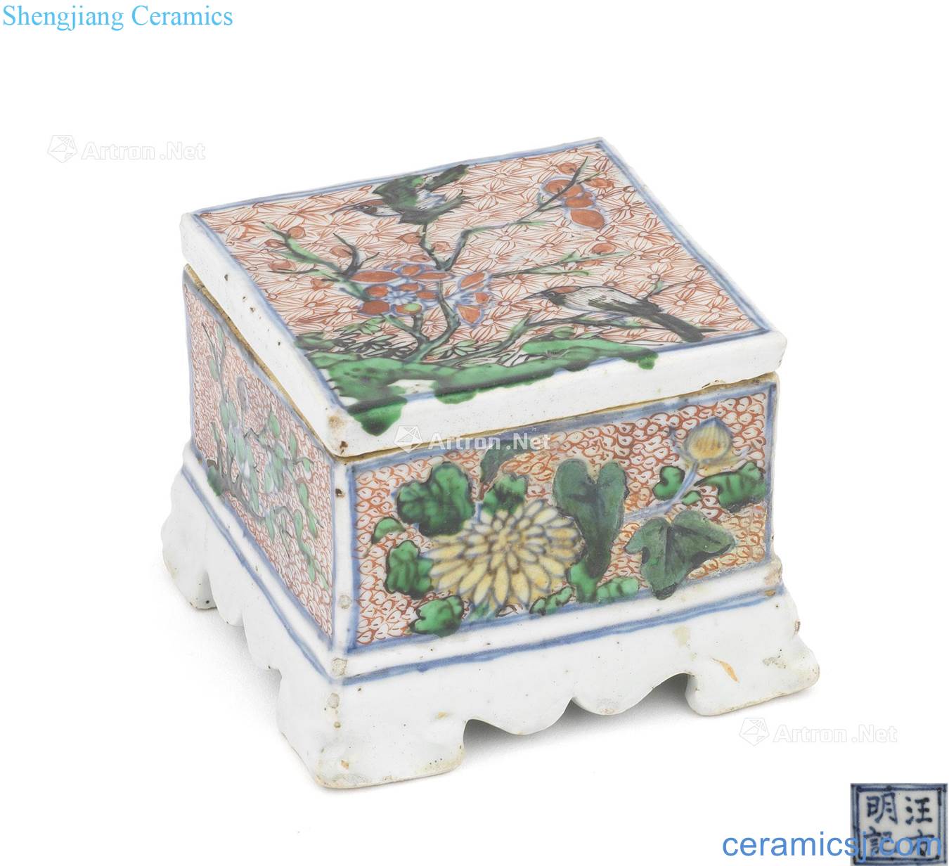 The late Ming dynasty Colorful magpie on May cover box