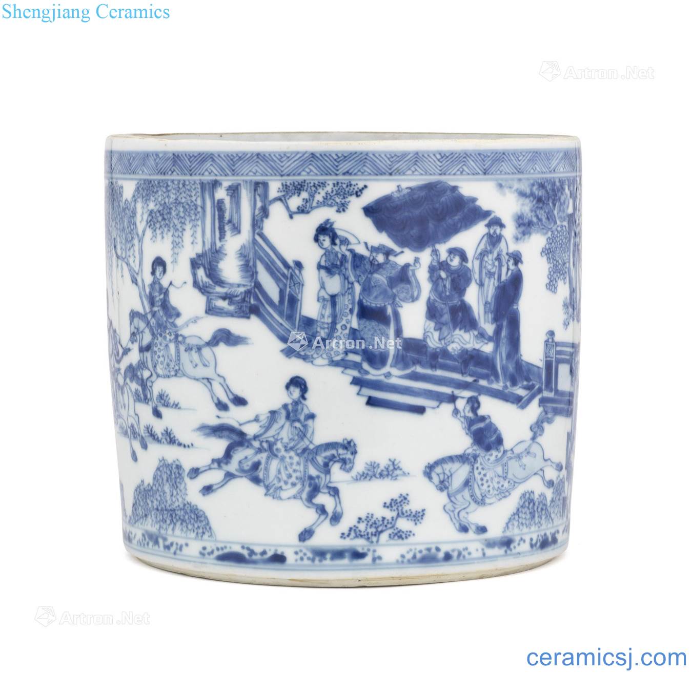 At the beginning of the qing emperor kangxi Blue and white Yang's virgin pen container