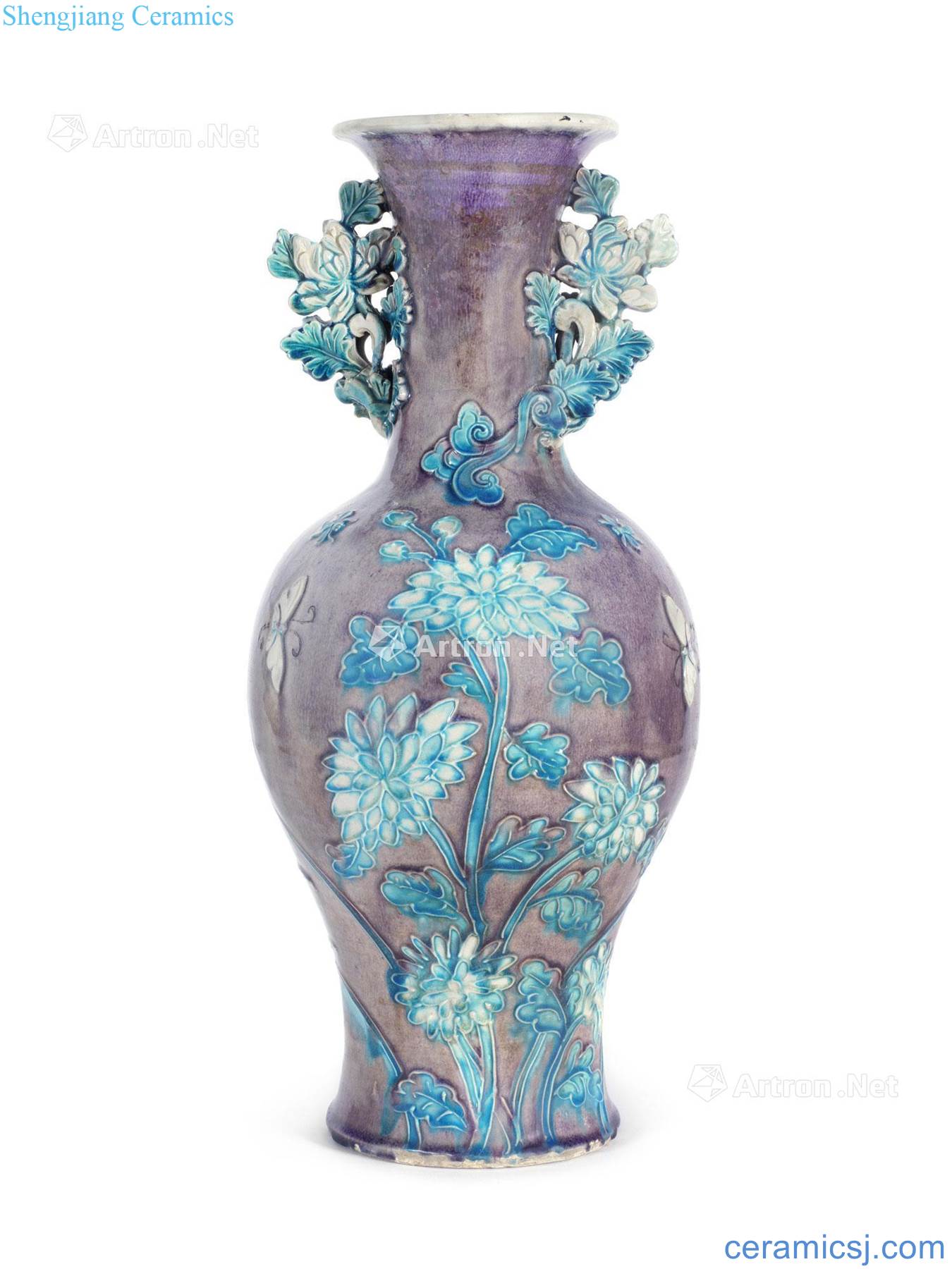 Ming wanli fahua glaze flower grain olive bottle